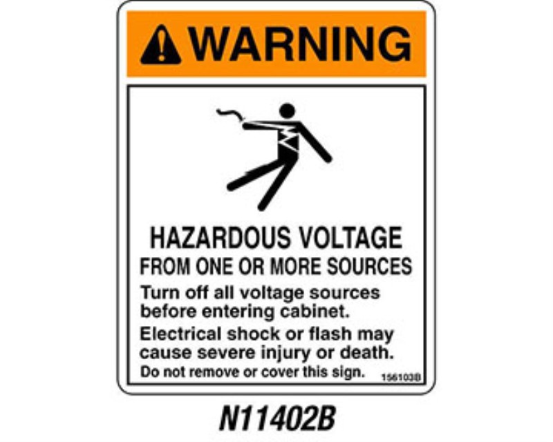 N11402B Safety Labels | Hazardous Voltage Warning Safety Labels ...